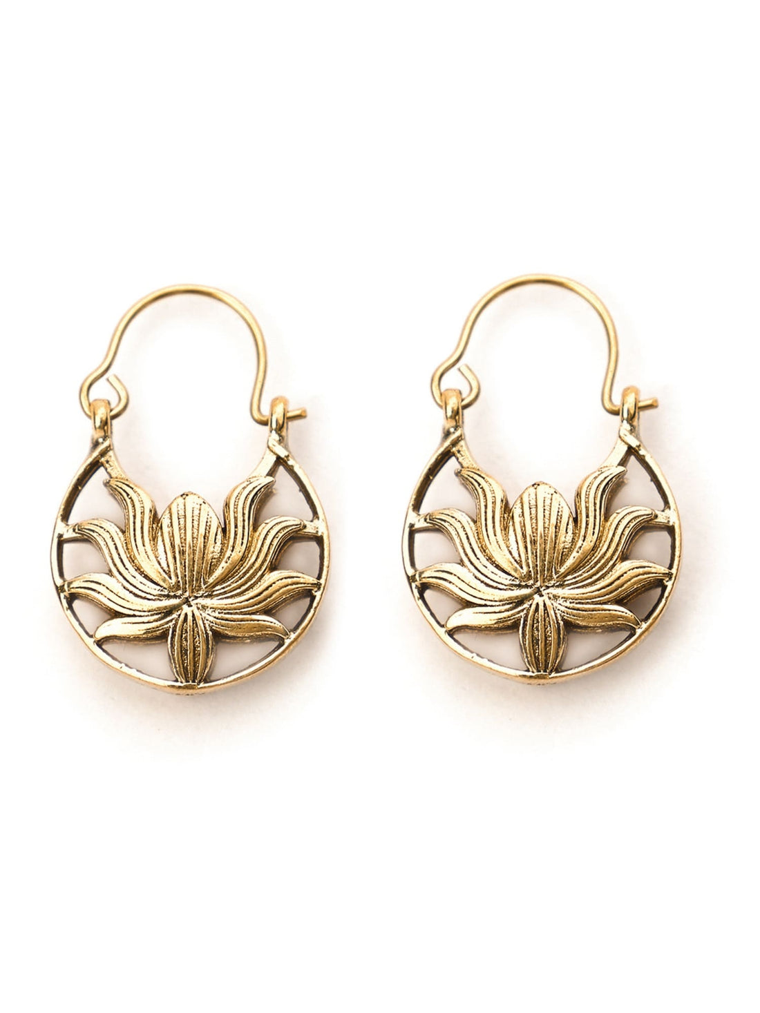 Daily Wear Hoops Earrings - Traditional Gold-Plated Brass Earrings By Studio One Love