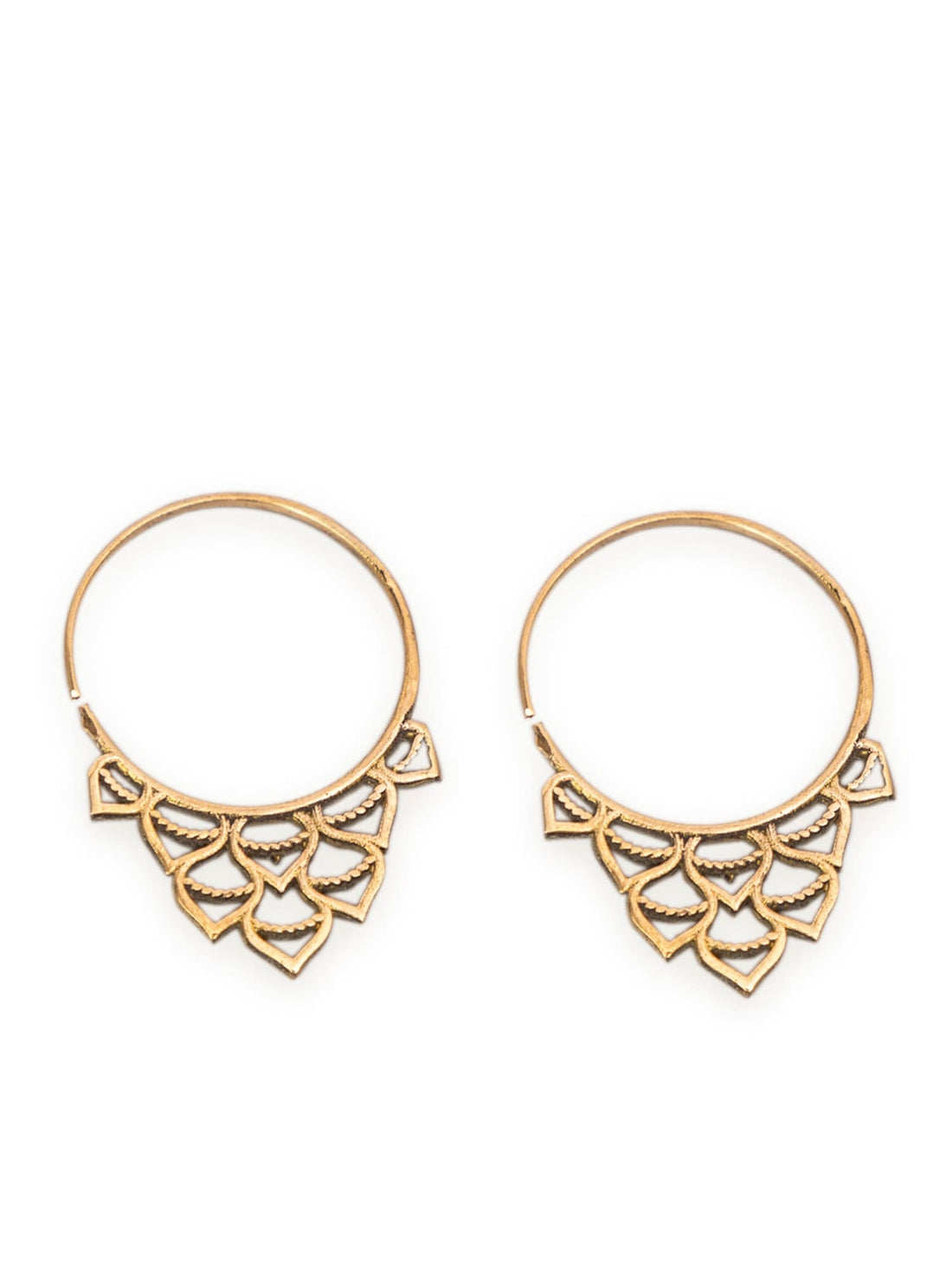 Daily Wear Hoops Earrings - Traditional Gold-Plated Brass Earrings By Studio One Love