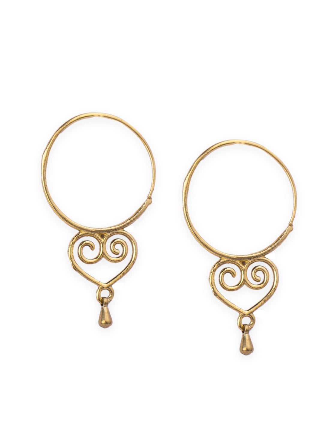 Daily Wear Hoops Earrings - Traditional Gold-Plated Brass Earrings By Studio One Love