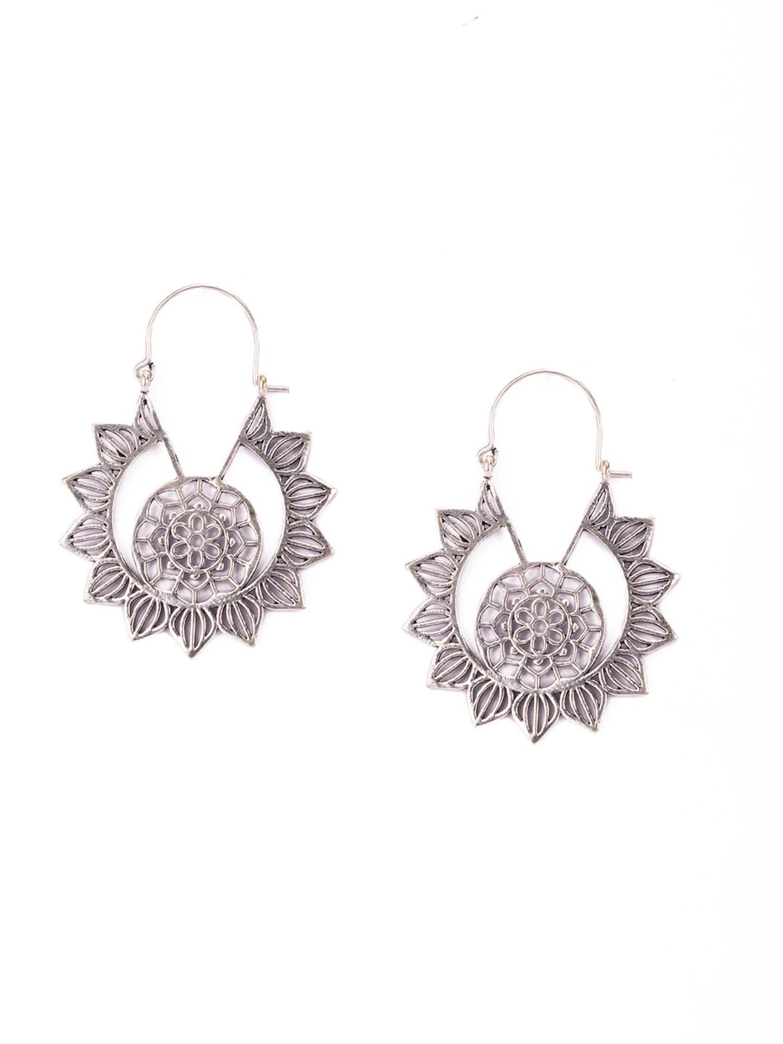 Daily Wear Hoops Earrings - Minimalist Symmetry Silver-Plated Brass Earrings By Studio One Love