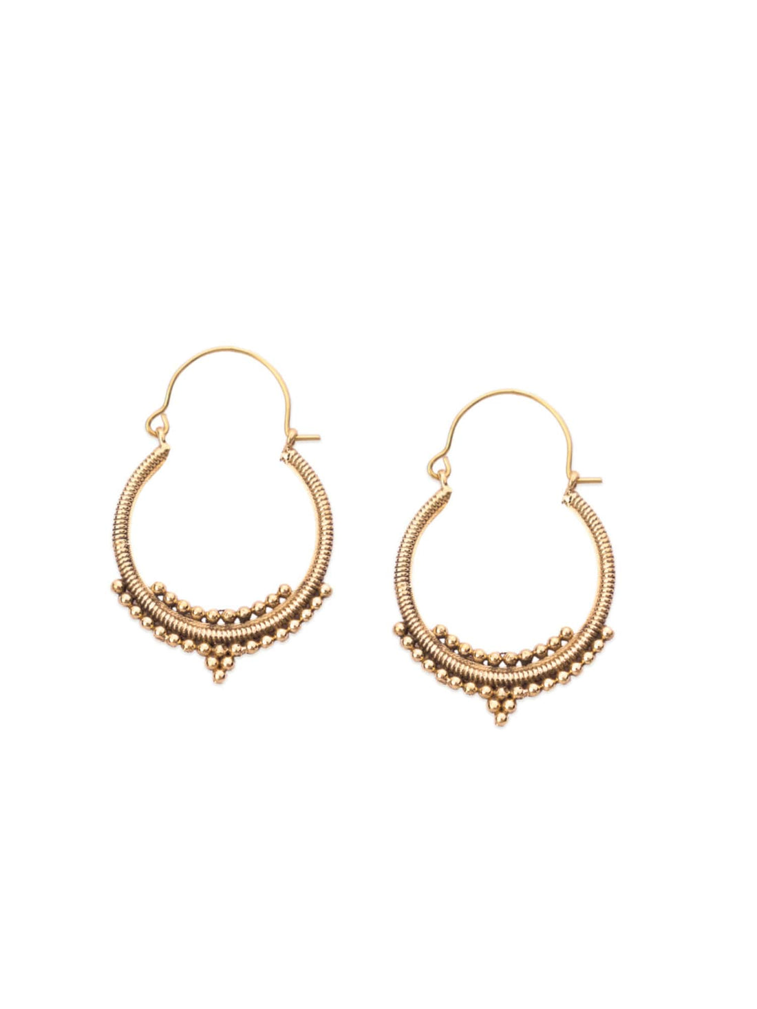 Daily Wear Hoops Earrings - Traditional Gold-Plated Brass Earrings By Studio One Love