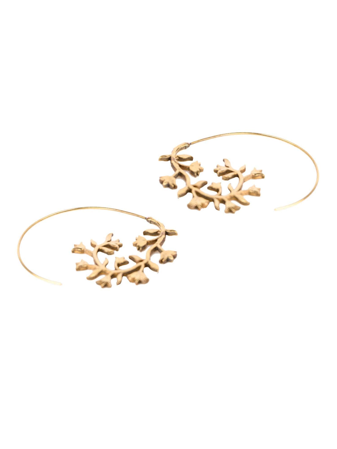 Work Wear Hoops Earrings - Western Gold-Plated Brass Earrings By Studio One Love