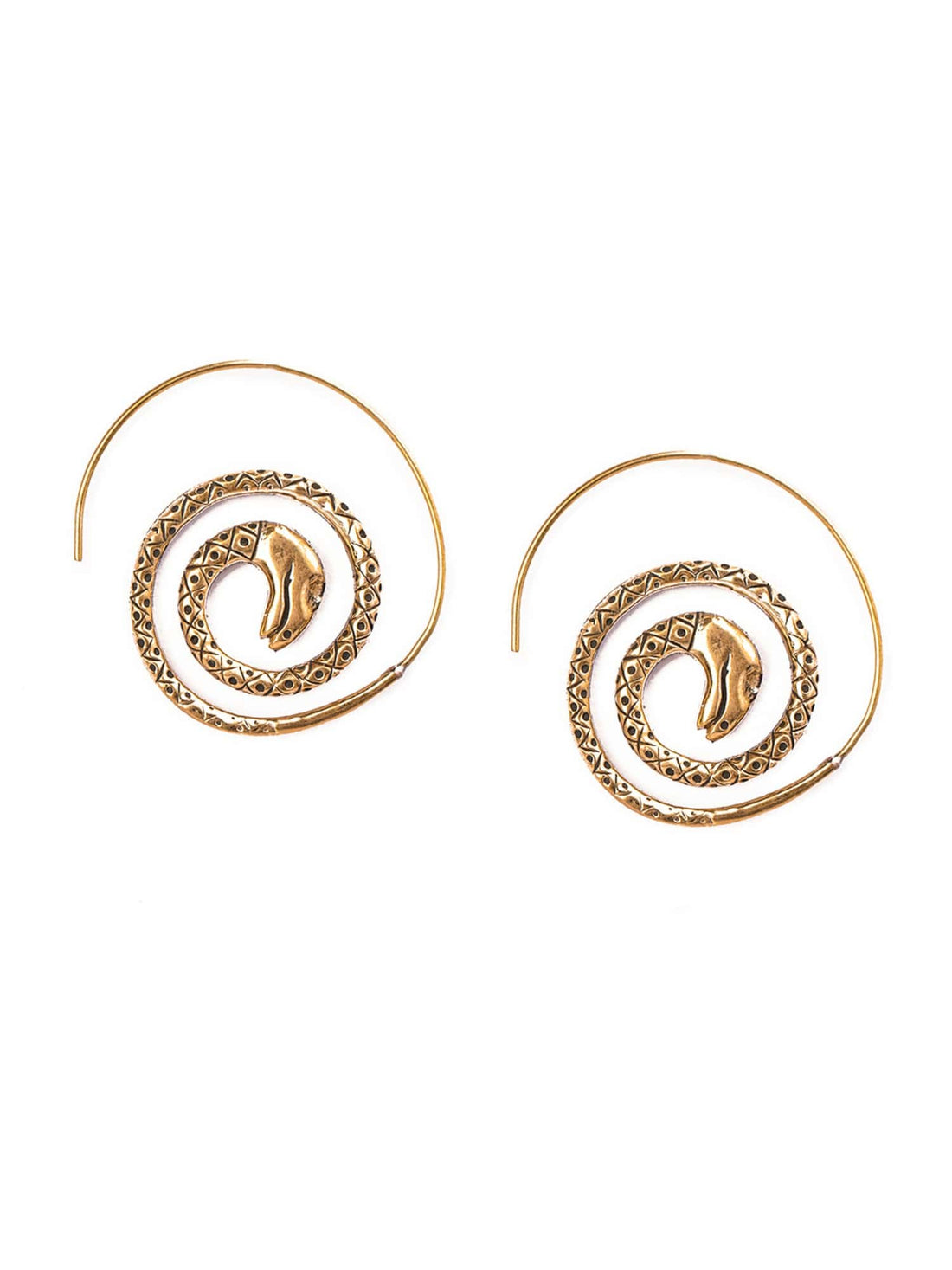 Party Wear Hoops Earrings - Western Gold-Plated Brass Earrings By Studio One Love