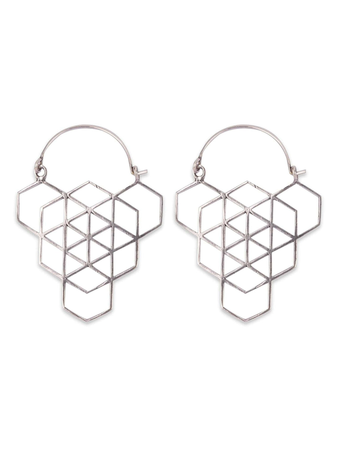 Party Wear Hoops Earrings - Western Silver-Plated Brass Earrings By Studio One Love