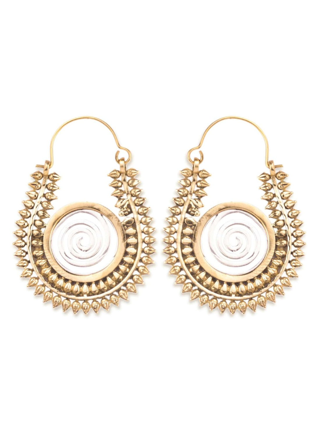 Festive Wear Hoops Earrings - Refined Radiance Gold and Silver-Plated Brass Earrings By Studio One Love