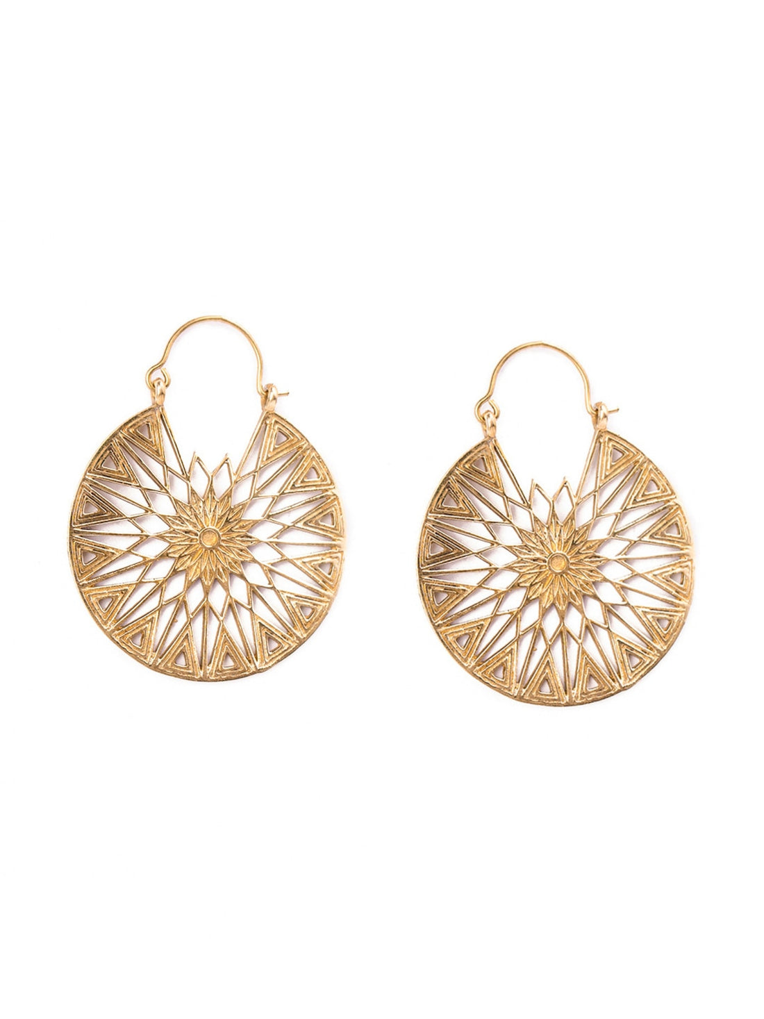 Festive Wear Hoops Earrings - Traditional Gold-Plated Brass Earrings By Studio One Love