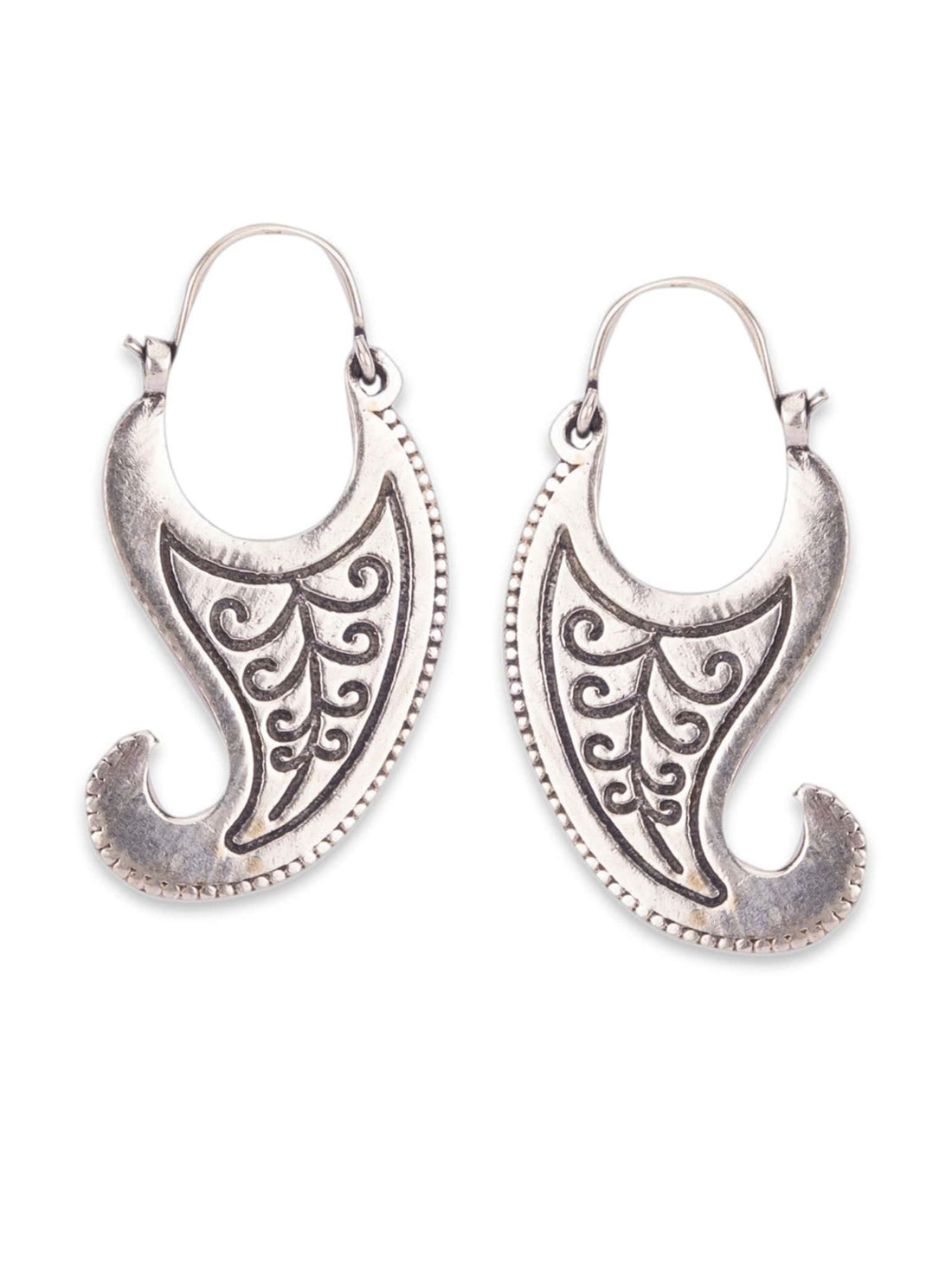 Party Wear Hoops Earrings - Traditional Silver-Plated Brass Earrings By Studio One Love