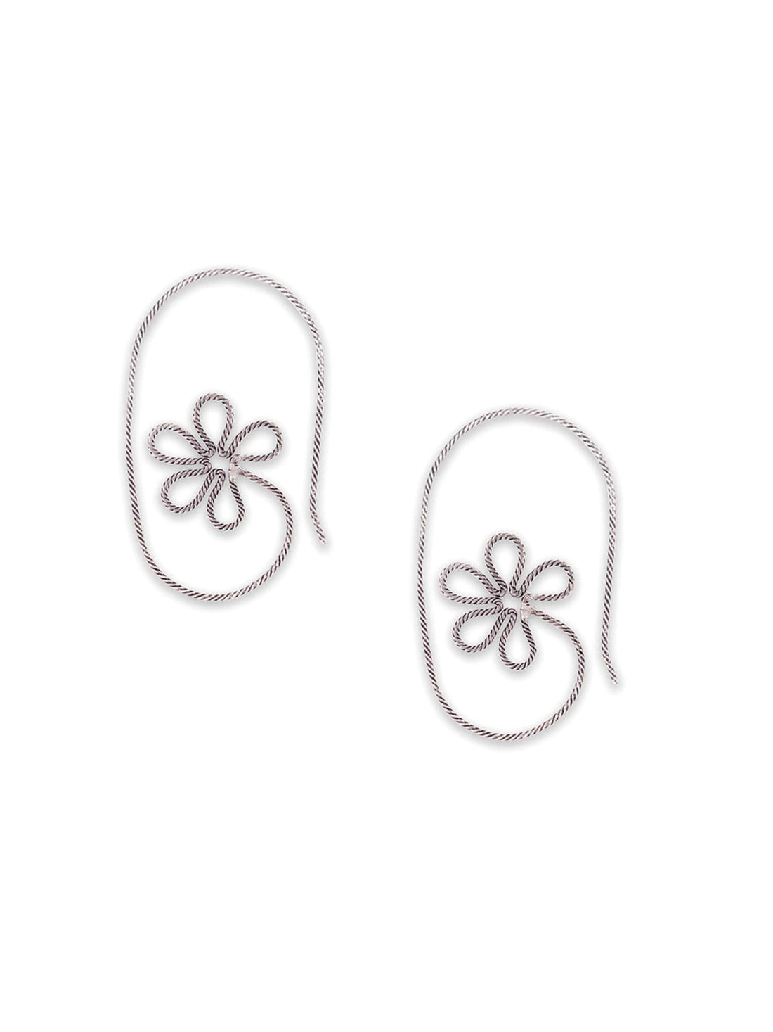 Work Wear Hoops Earrings - Western Silver-Plated Brass Earrings By Studio One Love