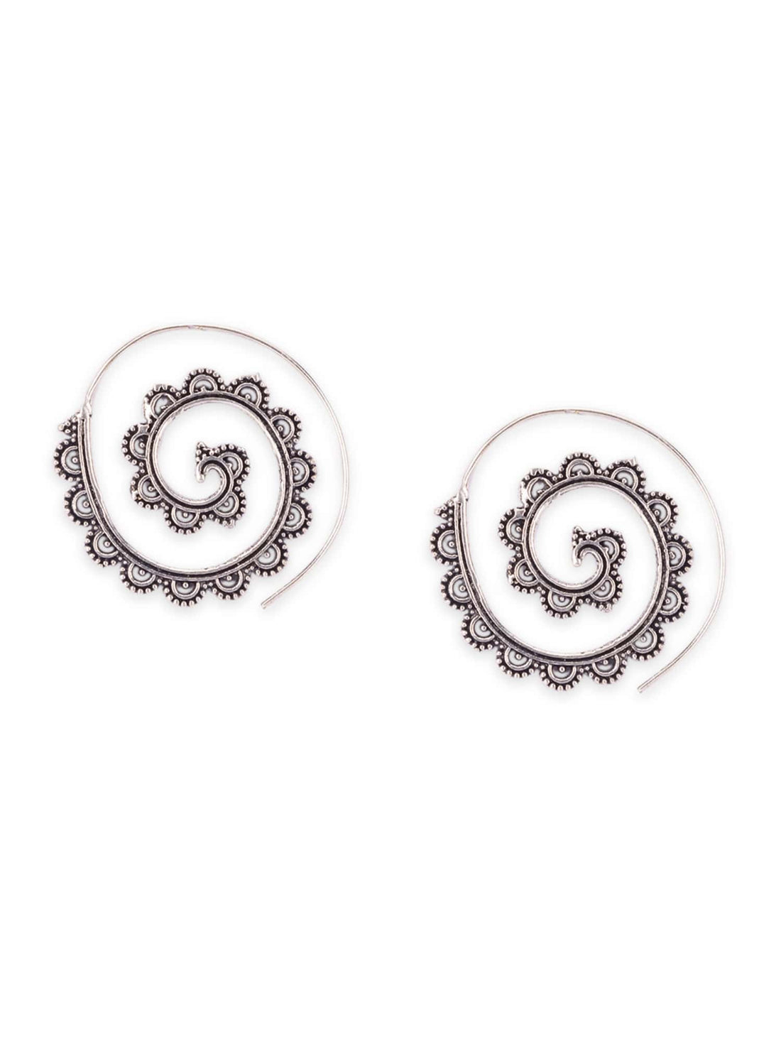 Daily Wear Hoops Earrings - Nomadic Necessities Silver-Plated Brass Earrings By Studio One Love