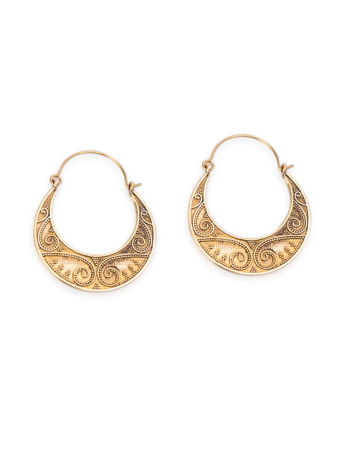 Festive Wear Hoops Earrings - Western Gold-Plated Brass Earrings By Studio One Love