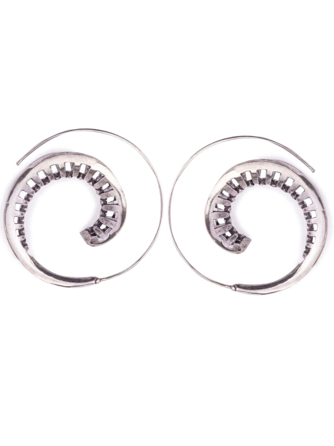 Work Wear Hoops Earrings - Circular Wheel Gold and Silver-Plated Brass Earrings By Studio One Love