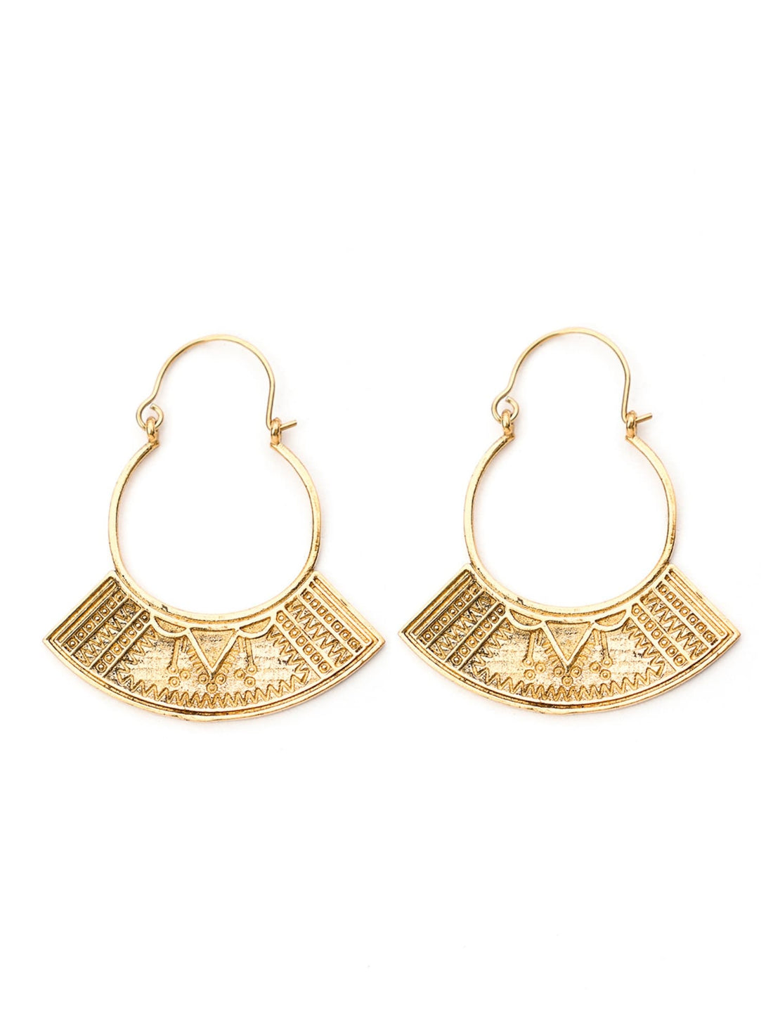 Daily Wear Hoops Earrings - Western Gold-Plated Brass Earrings By Studio One Love