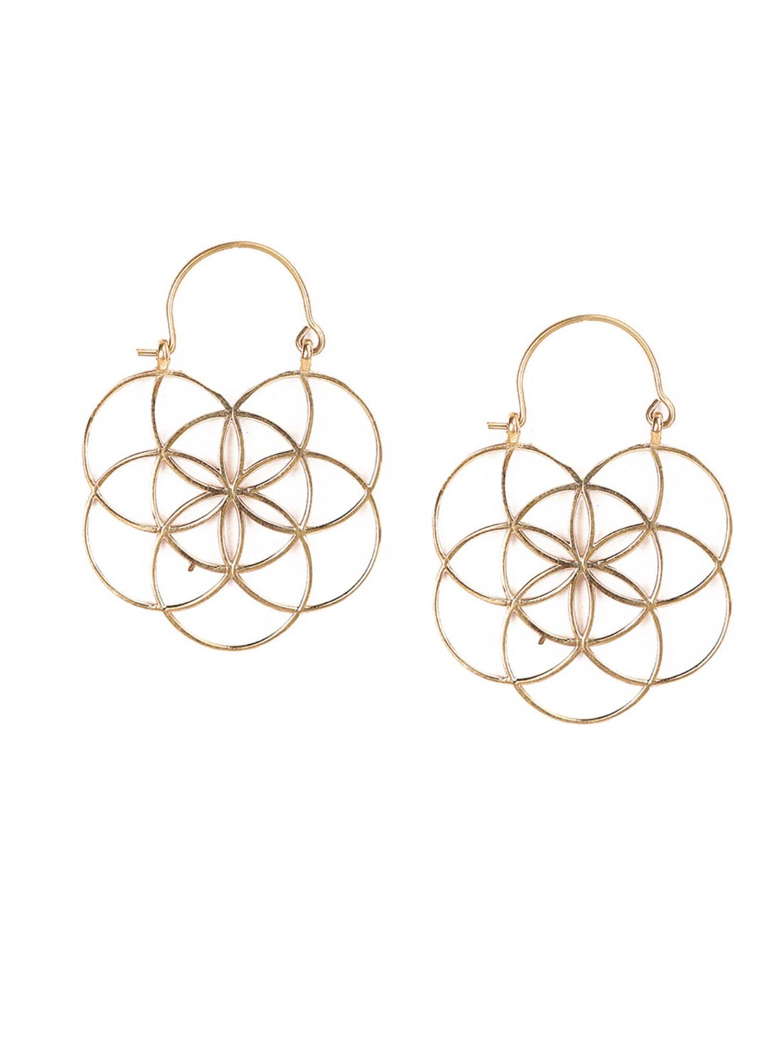 Work Wear Hoops Earrings - Traditional Gold-Plated Brass Earrings By Studio One Love