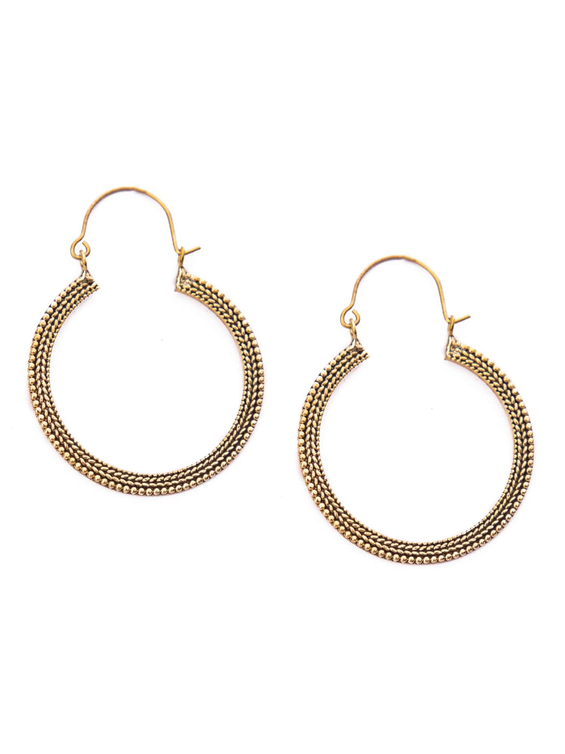 Daily Wear Hoops Earrings - Western Gold-Plated Brass Earrings By Studio One Love