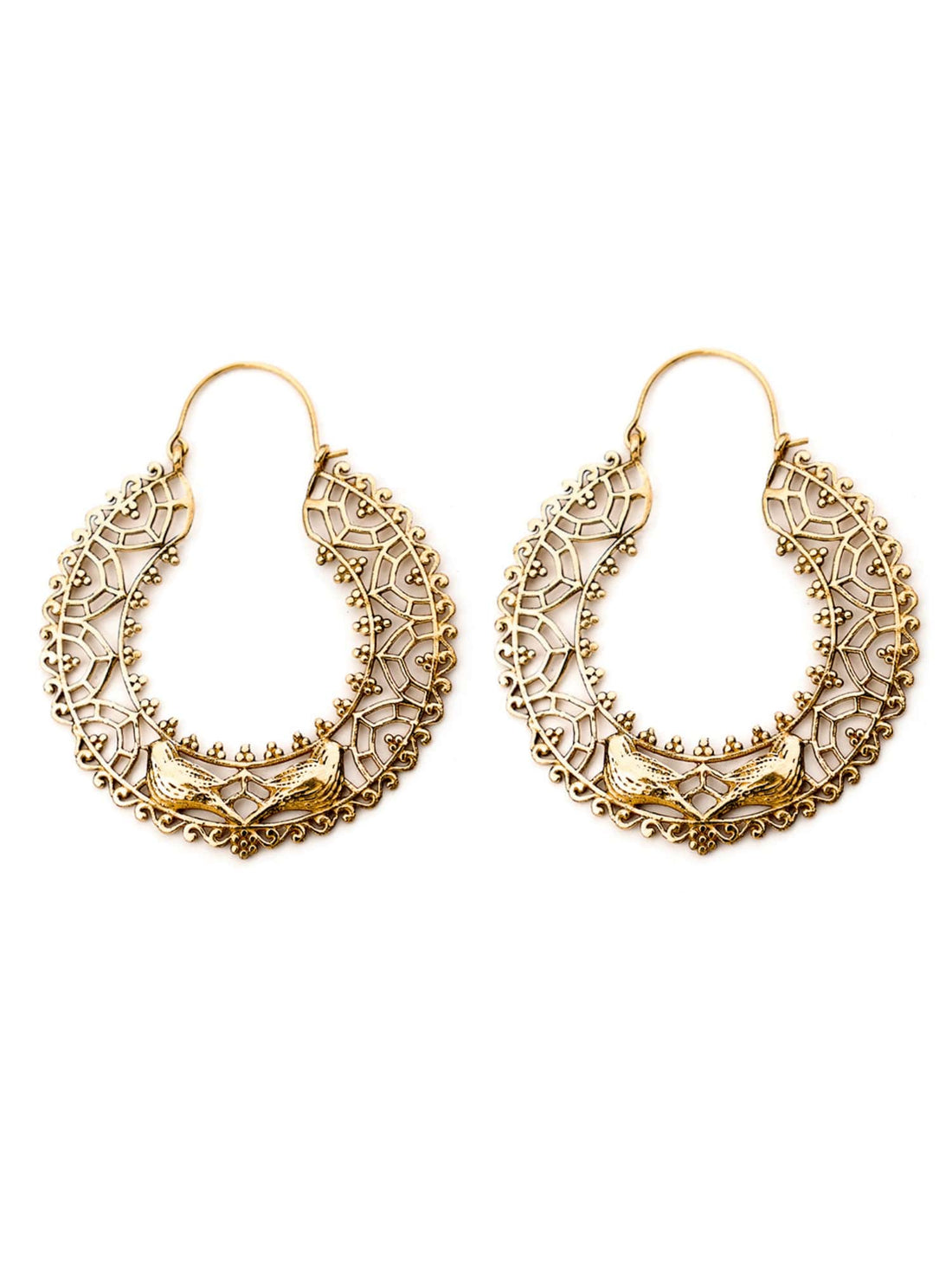 Festive Wear Hoops Earrings - Western Gold-Plated Brass Earrings By Studio One Love