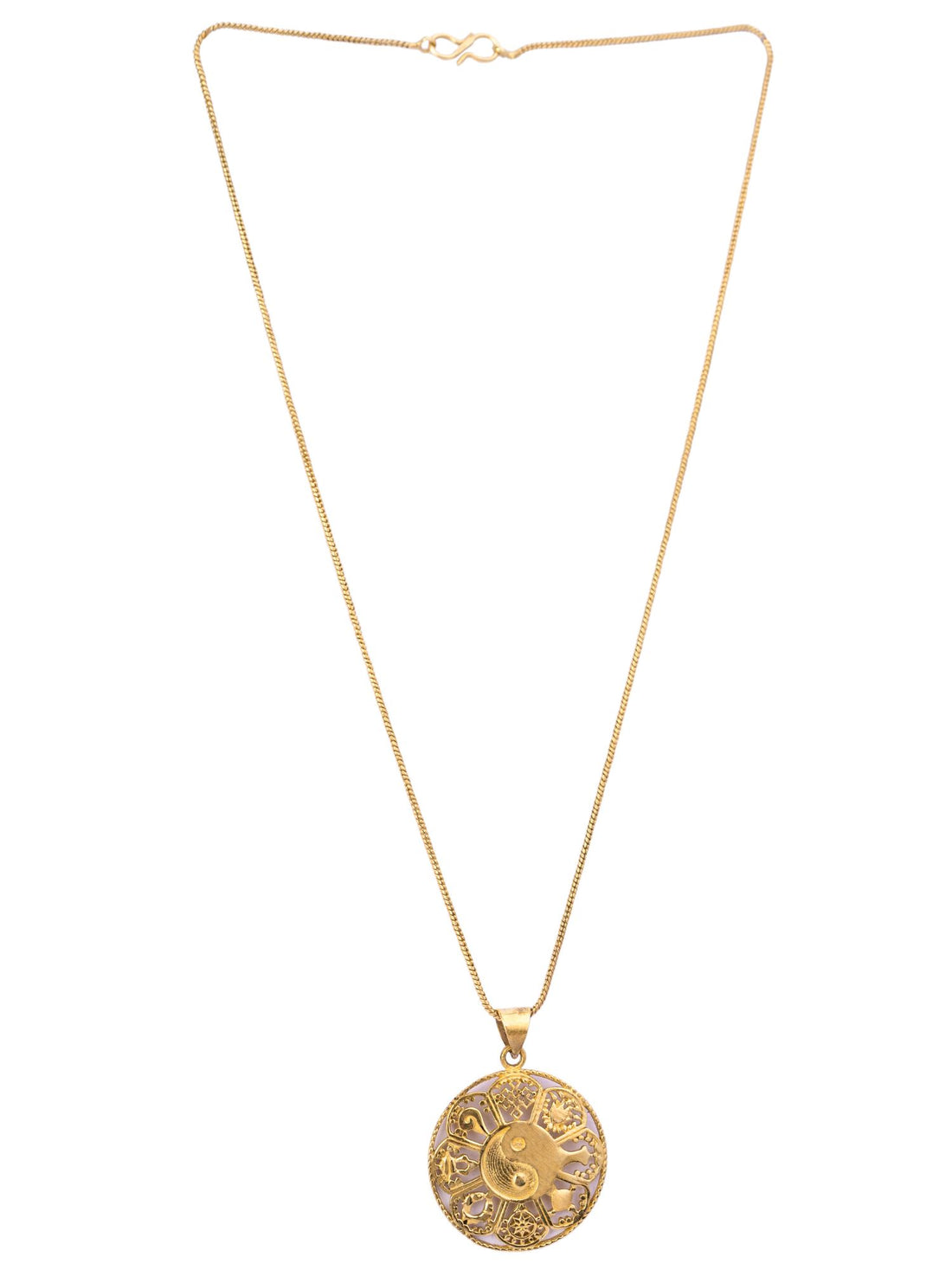 Women Brass-Plated Contemporary-Shaped Pendant with Chain by Studio One Love