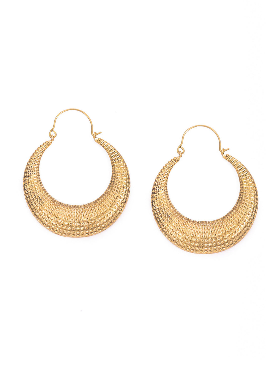 Festive Wear Hoops Earrings - Traditional Gold-Plated Brass Earrings By Studio One Love