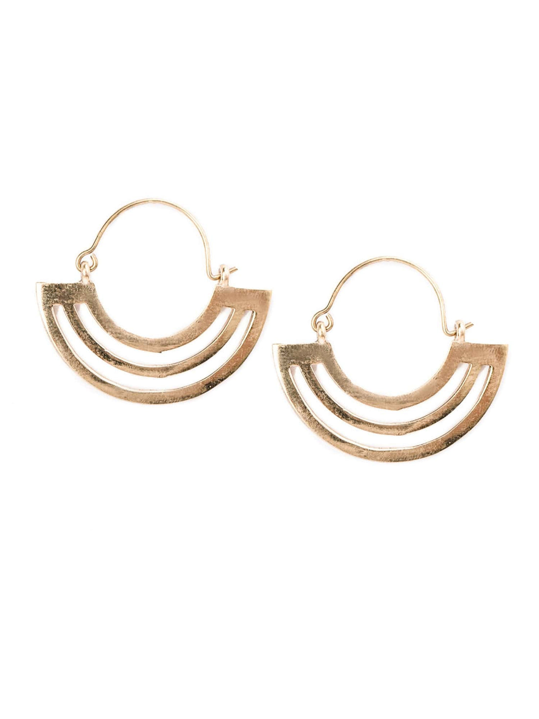 Daily Wear Hoops Earrings - Western Gold-Plated Brass Earrings By Studio One Love