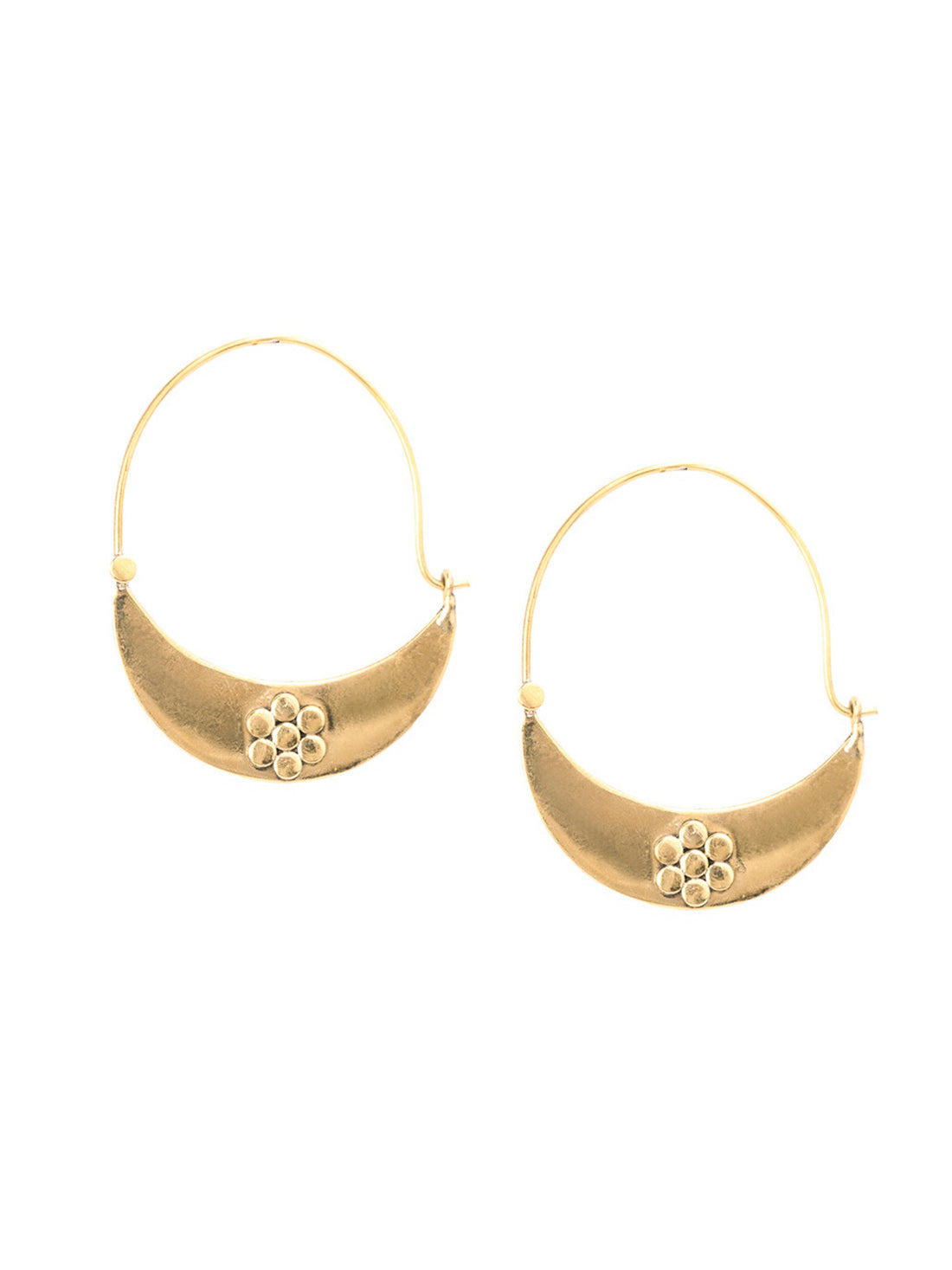 Festive Wear Hoops Earrings - Western Gold-Plated Brass Earrings By Studio One Love