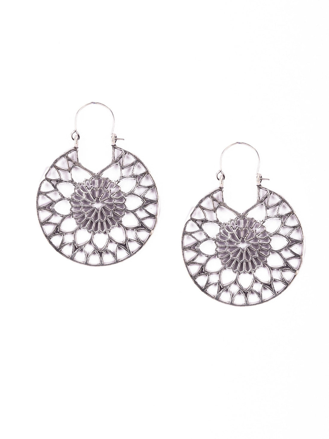 Daily Wear Hoops Earrings - Bohemian Beauties Silver-Plated Brass Earrings By Studio One Love