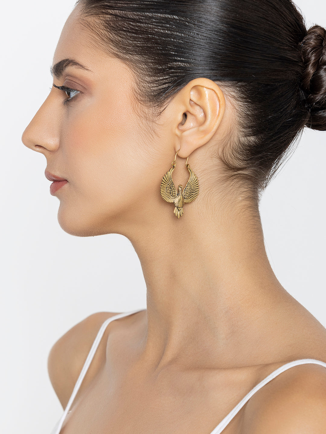 Party Wear Hoops Earrings - Western Gold and Silver-Plated Brass Earrings By Studio One Love