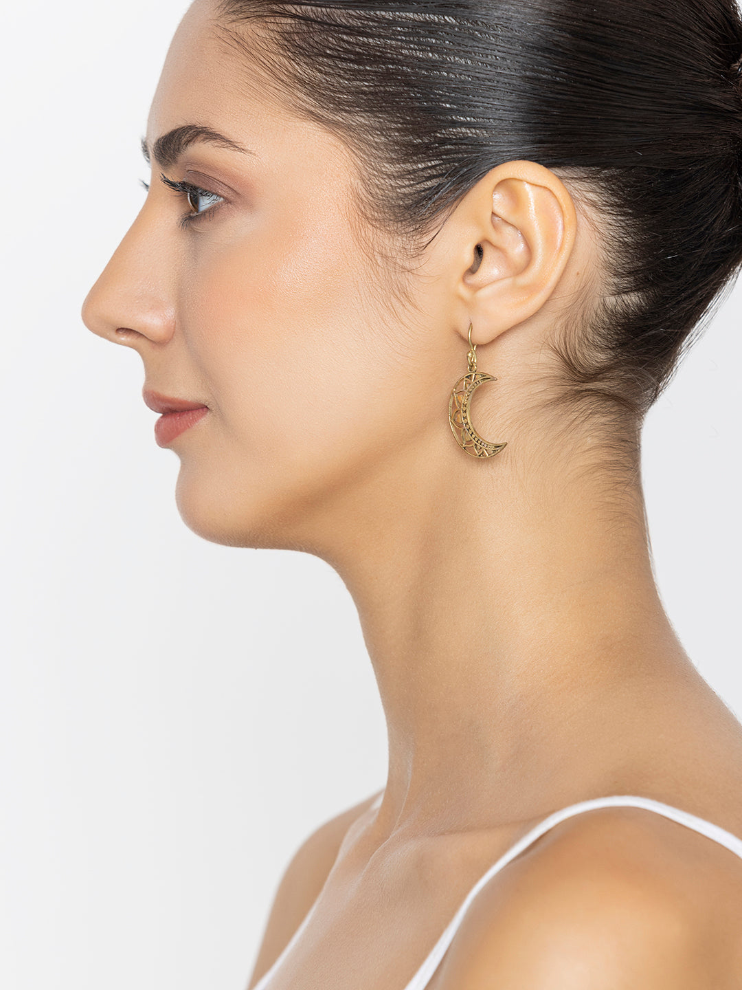 Festive Wear Drops & Danglers Earrings - Traditional Gold-Plated Brass Earrings By Studio One Love