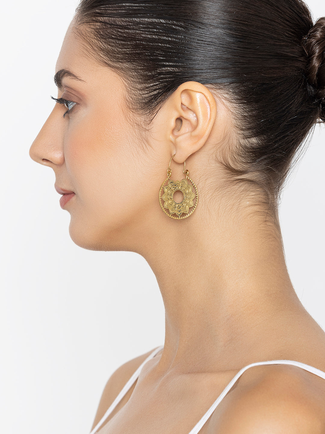 Festive Wear Hoops Earrings - Traditional Gold-Plated Brass Earrings By Studio One Love