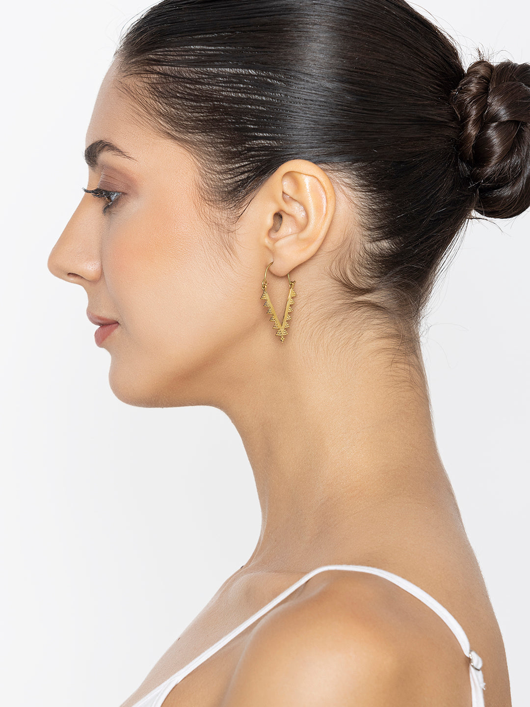 Daily Wear Hoops Earrings - Traditional Gold-Plated Brass Earrings By Studio One Love