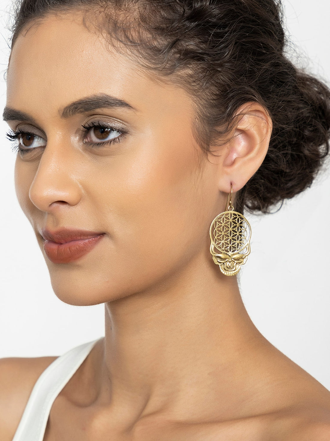 Party Wear Drops & Danglers Earrings - Skeleton Swag Gold and Silver-Plated Brass Earrings By Studio One Love