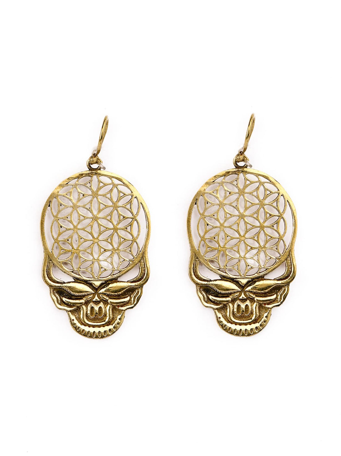 Party Wear Drops & Danglers Earrings - Skeleton Swag Gold and Silver-Plated Brass Earrings By Studio One Love