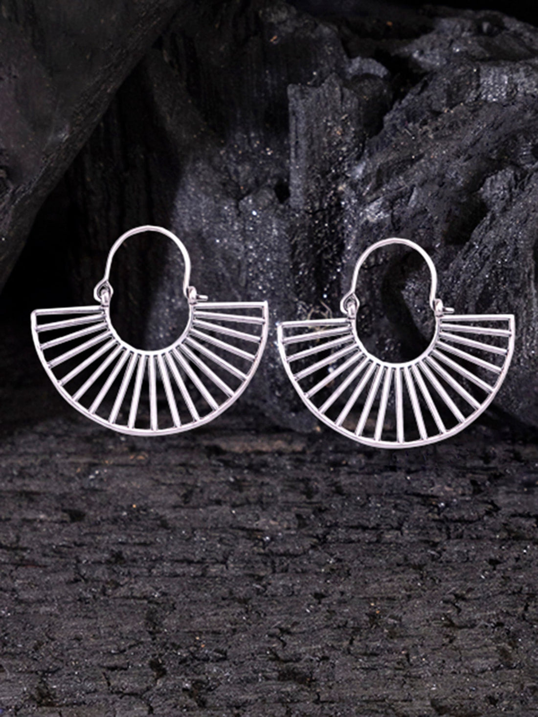 Lunar Glow Hoops Work Wear Gold and Silver Plated Brass Earrings