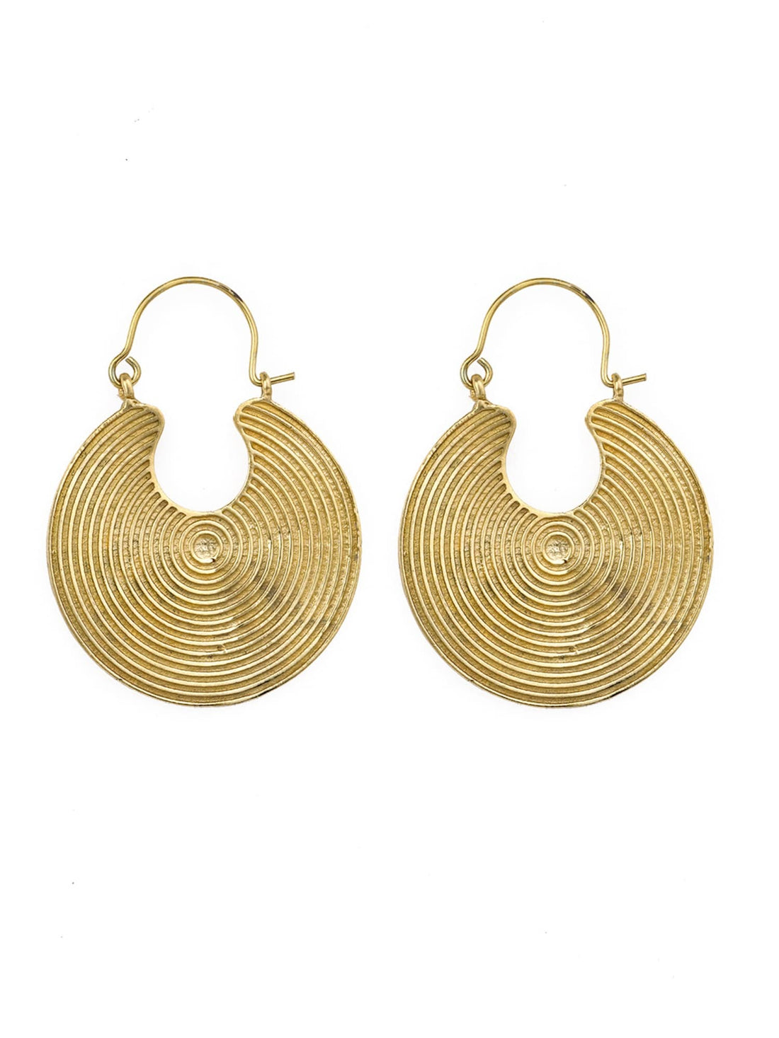 Festive Wear Hoops Earrings - Zen Circles Gold and Silver-Plated Brass Earrings By Studio One Love