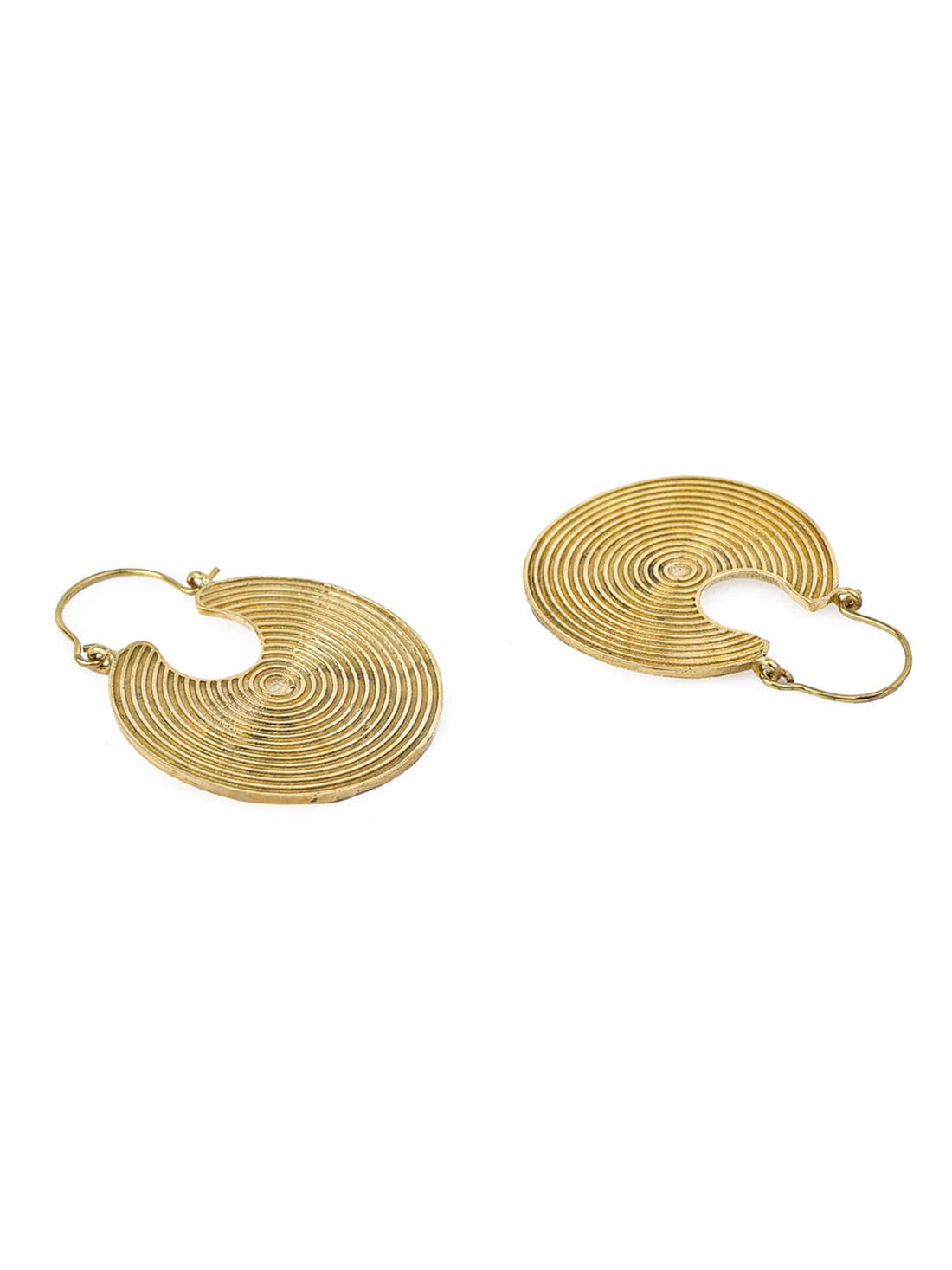 Festive Wear Hoops Earrings - Zen Circles Gold and Silver-Plated Brass Earrings By Studio One Love