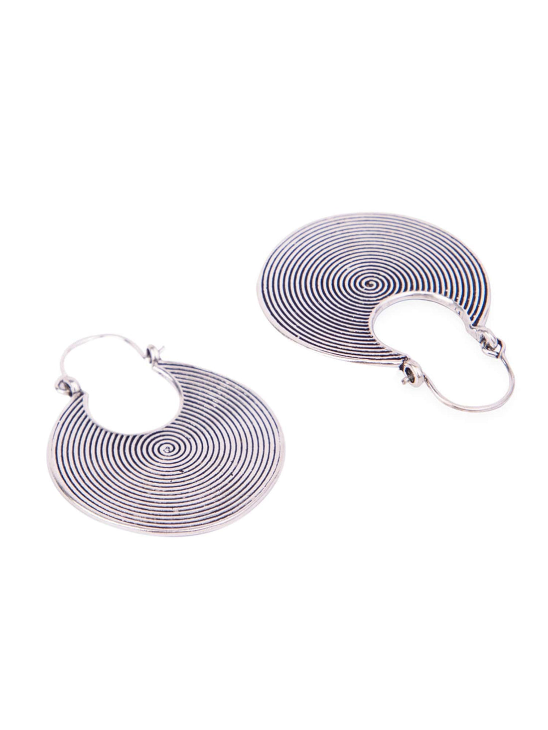 Festive Wear Hoops Earrings - Zen Circles Gold and Silver-Plated Brass Earrings By Studio One Love