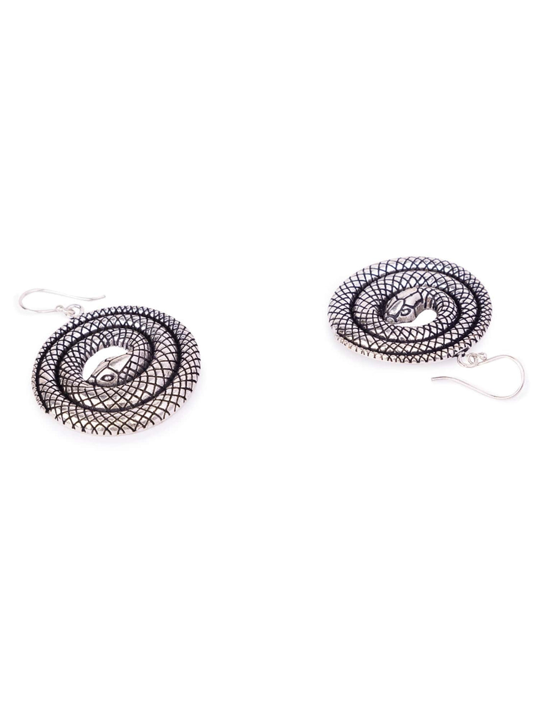 Party Wear Drops & Danglers Earrings - Snake Charmer Silver-Plated Brass Earrings By Studio One Love