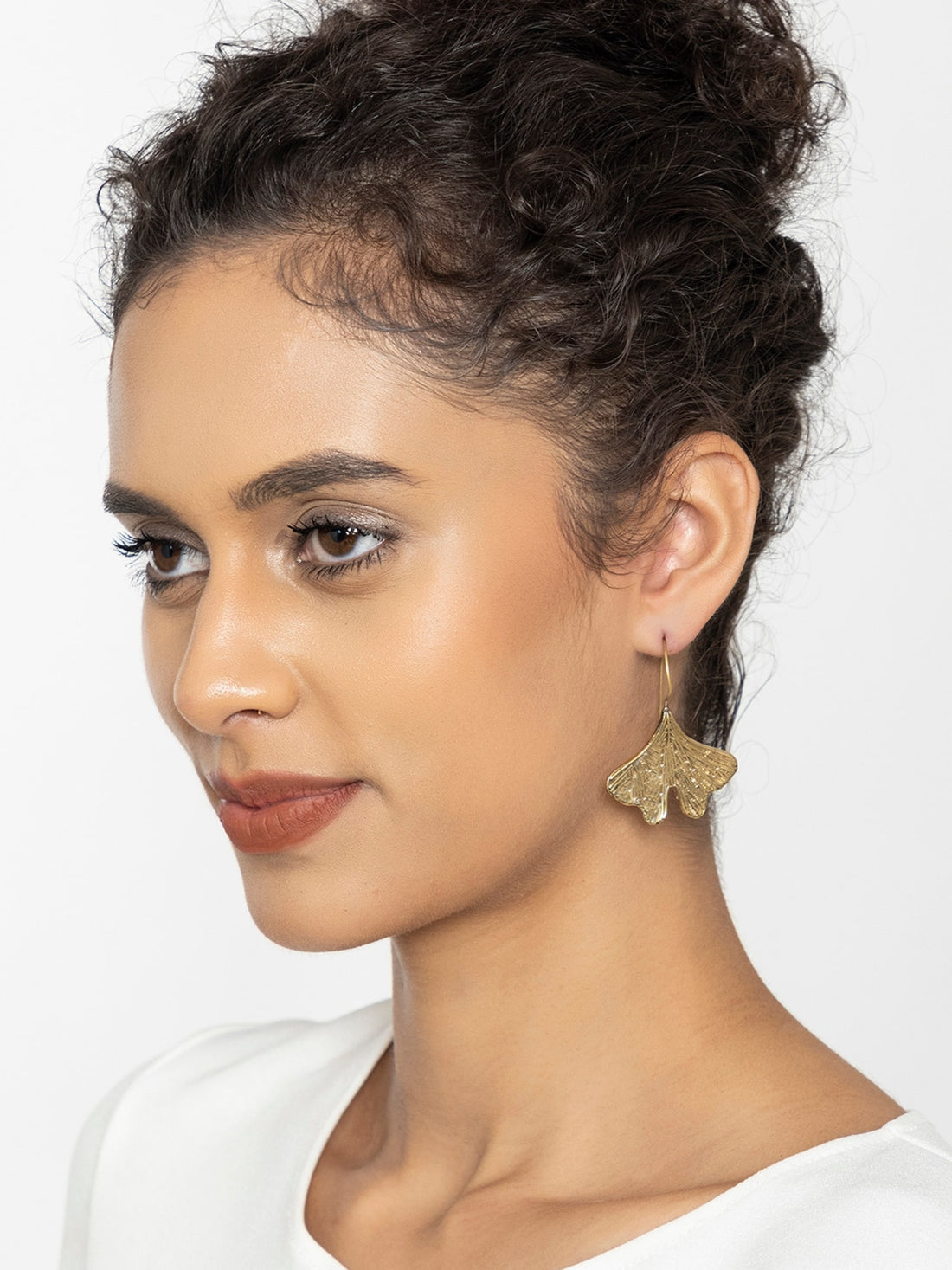 Work Wear Drops & Danglers Earrings - Serene Butterfly Gold and Silver-Plated Brass Earrings By Studio One Love