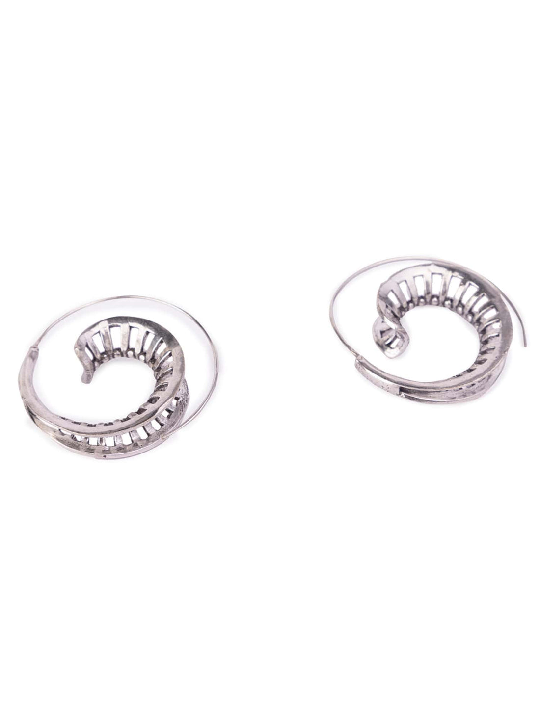 Work Wear Hoops Earrings - Circular Wheel Gold and Silver-Plated Brass Earrings By Studio One Love