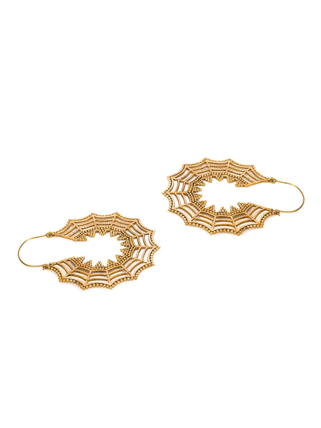 Party Wear Hoops Earrings - Artistic Expression Gold and Silver-Plated Brass Earrings By Studio One Love