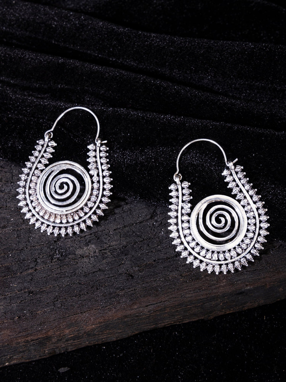 Festive Wear Hoops Earrings - Refined Radiance Gold and Silver-Plated Brass Earrings By Studio One Love