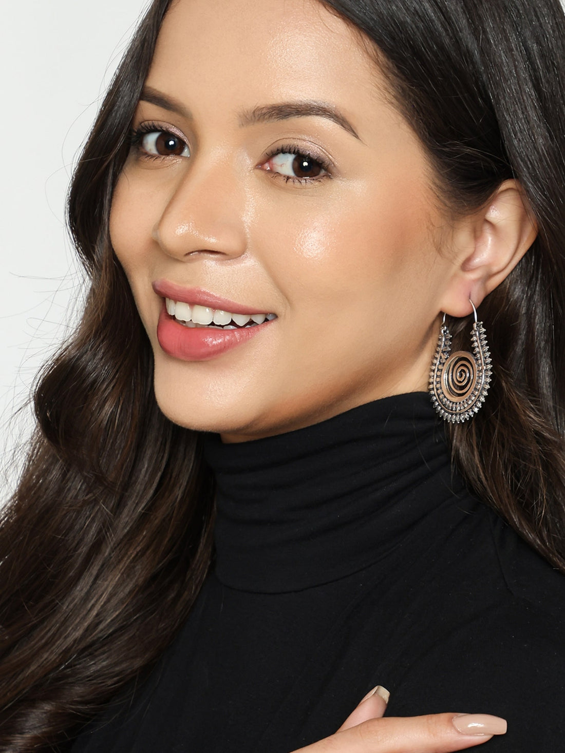 Festive Wear Hoops Earrings - Refined Radiance Gold and Silver-Plated Brass Earrings By Studio One Love