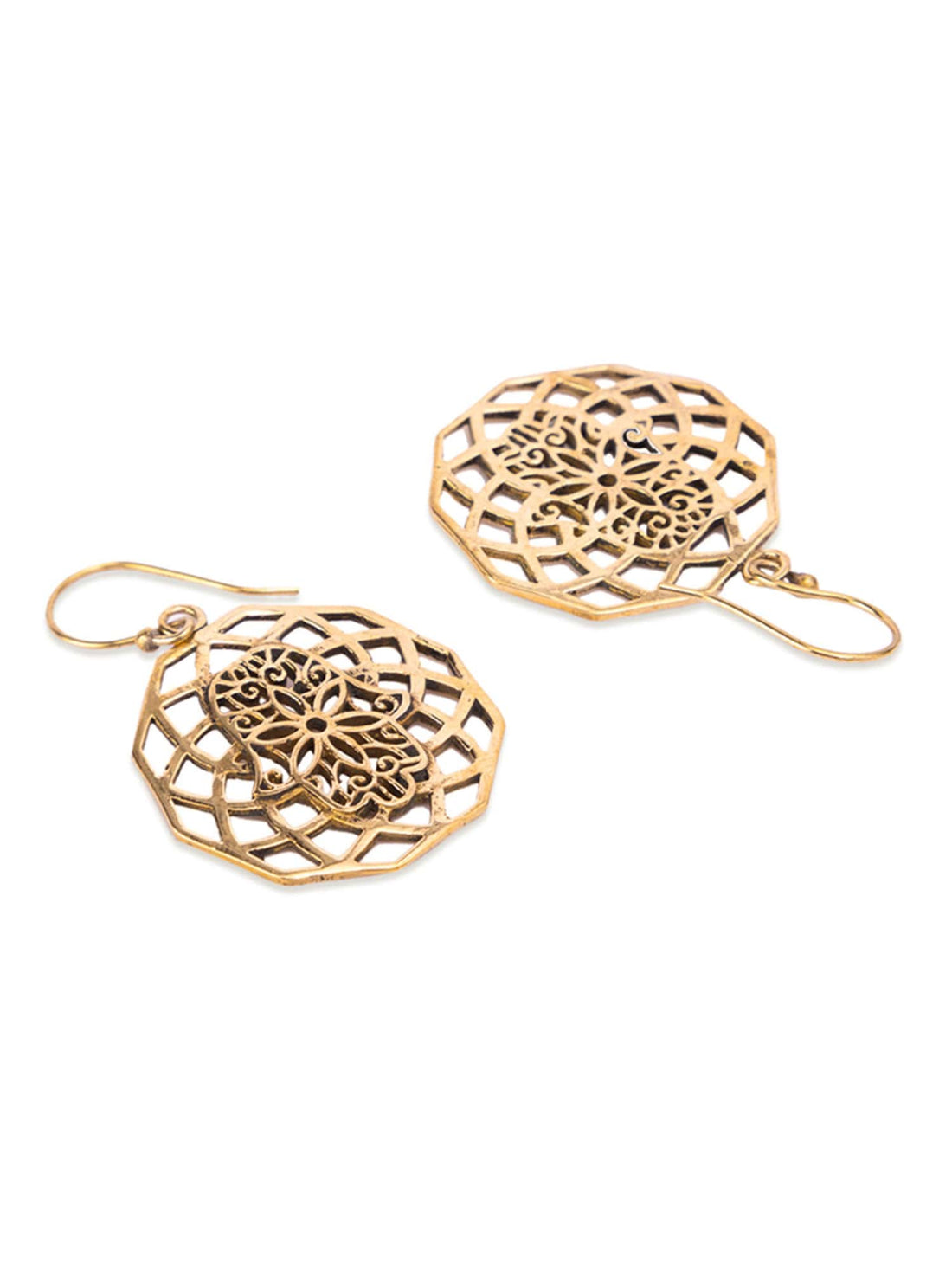 Daily Wear Drops & Danglers Earrings - Geometric Delights Gold-Plated Brass Earrings By Studio One Love