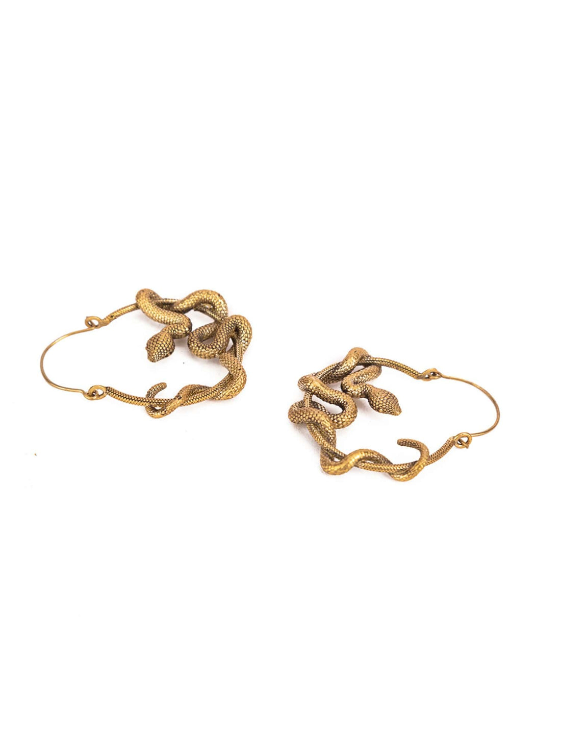 Party Wear Hoops Earrings - Elegant Serpents Gold and Silver-Plated Brass Earrings By Studio One Love