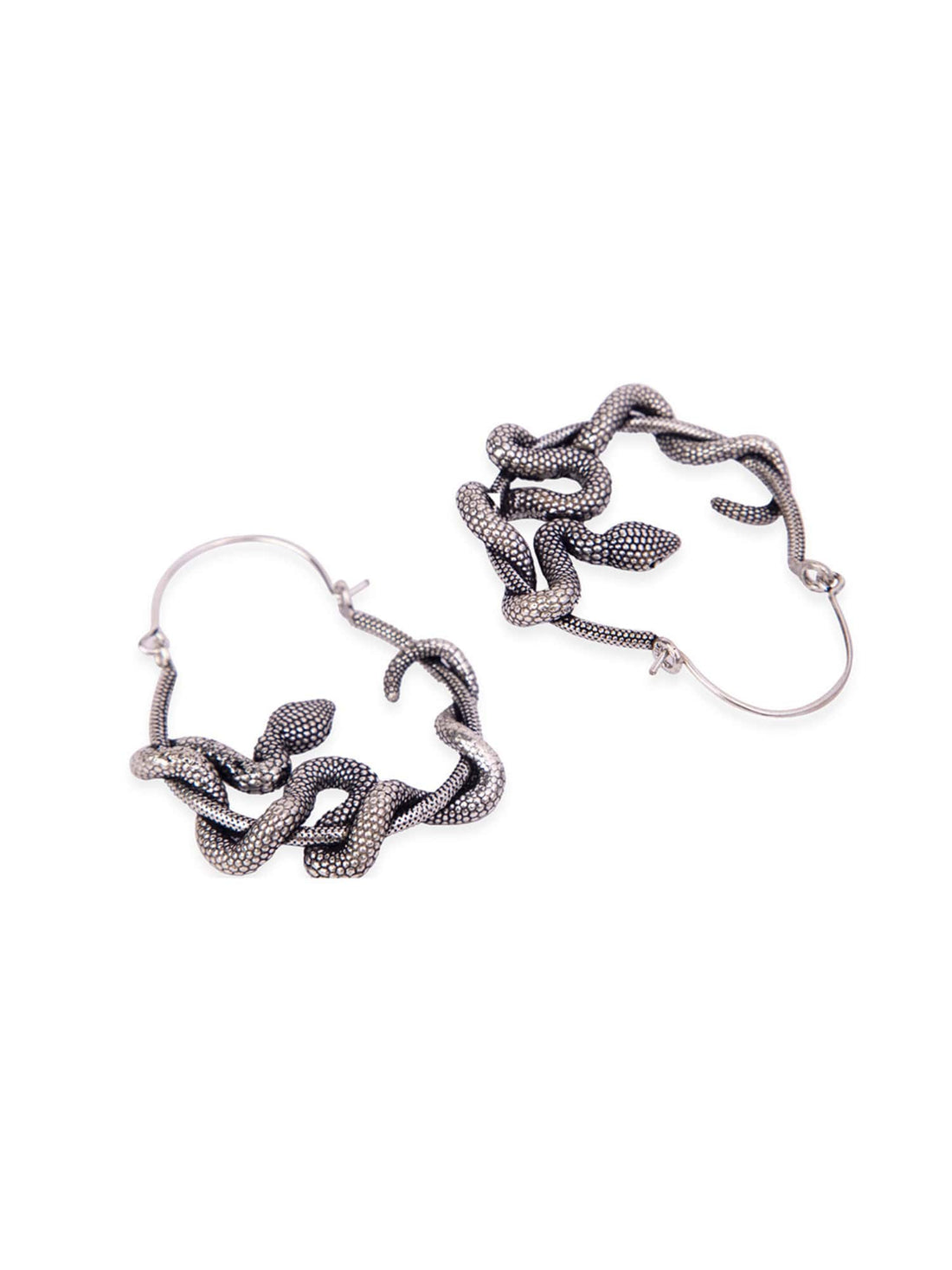 Party Wear Hoops Earrings - Elegant Serpents Gold and Silver-Plated Brass Earrings By Studio One Love