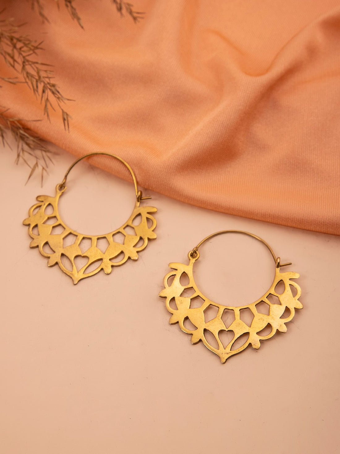 Festive Wear Hoops Earrings - Cultural Couture Gold and silver-Plated Brass Earrings By Studio One Love