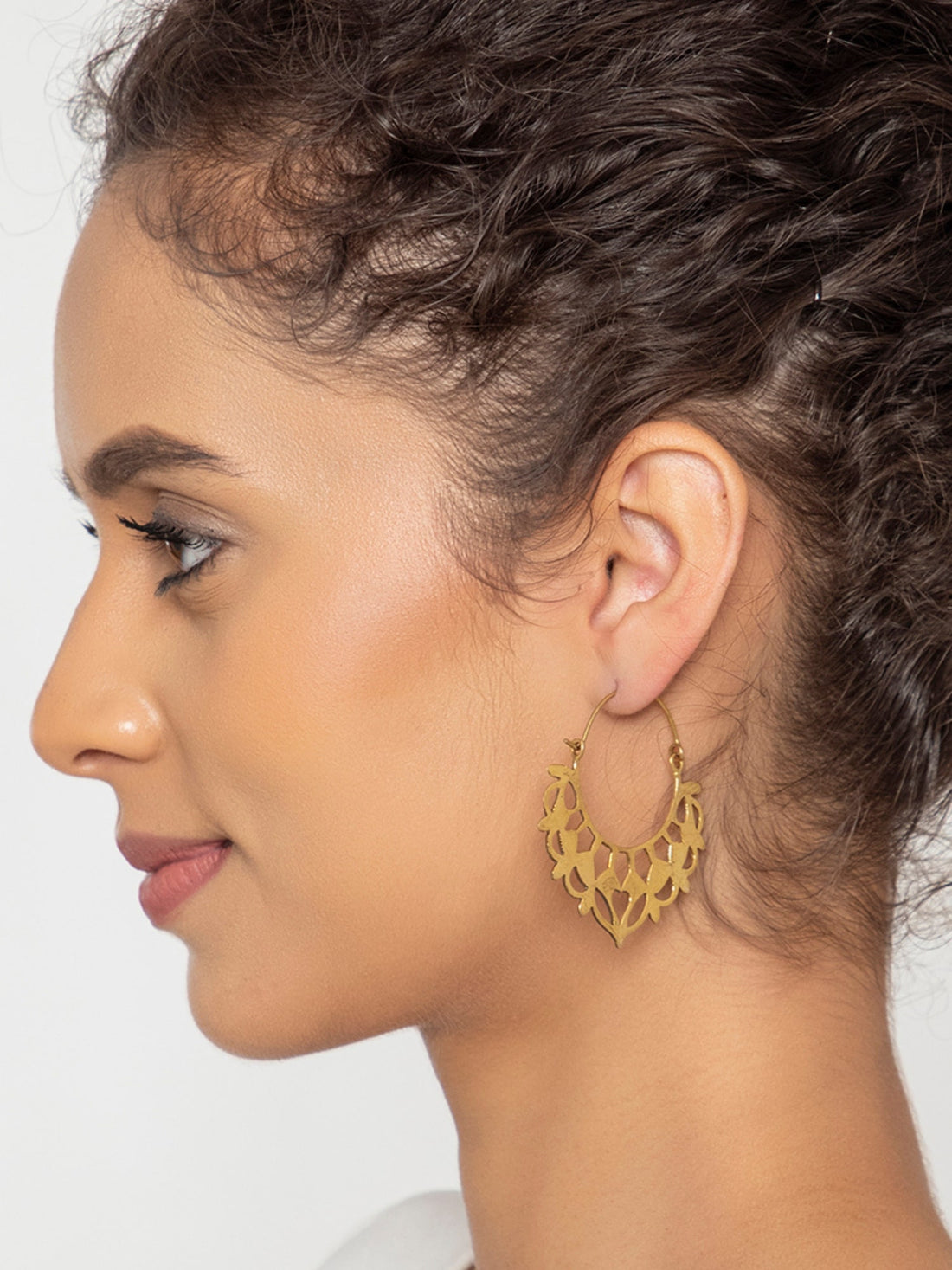 Festive Wear Hoops Earrings - Cultural Couture Gold and silver-Plated Brass Earrings By Studio One Love