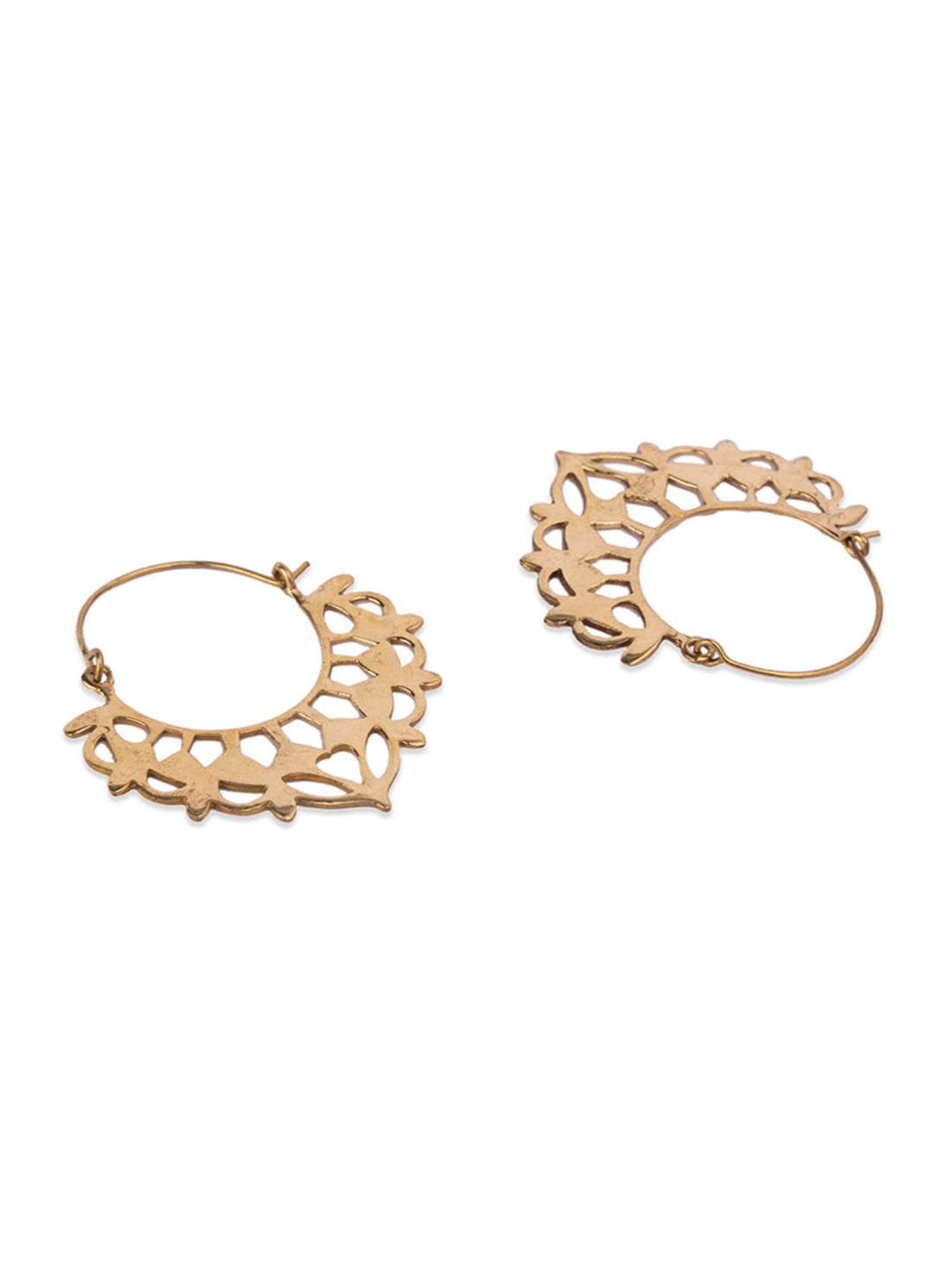 Festive Wear Hoops Earrings - Cultural Couture Gold and silver-Plated Brass Earrings By Studio One Love