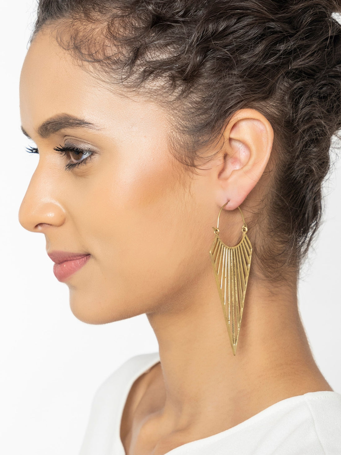 Party Wear Hoops Earrings - Urban Glamour Gold-Plated Brass Earrings By Studio One Love