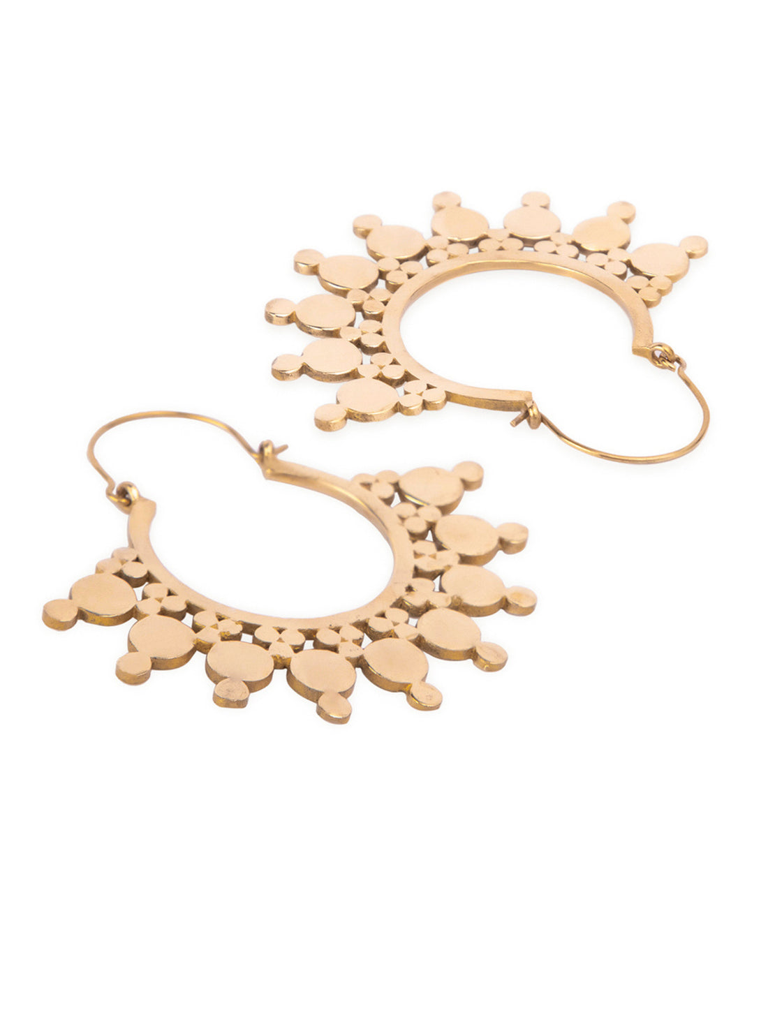 Festive Wear Hoops Earrings - Traditional Gold-Plated Brass Earrings By Studio One Love