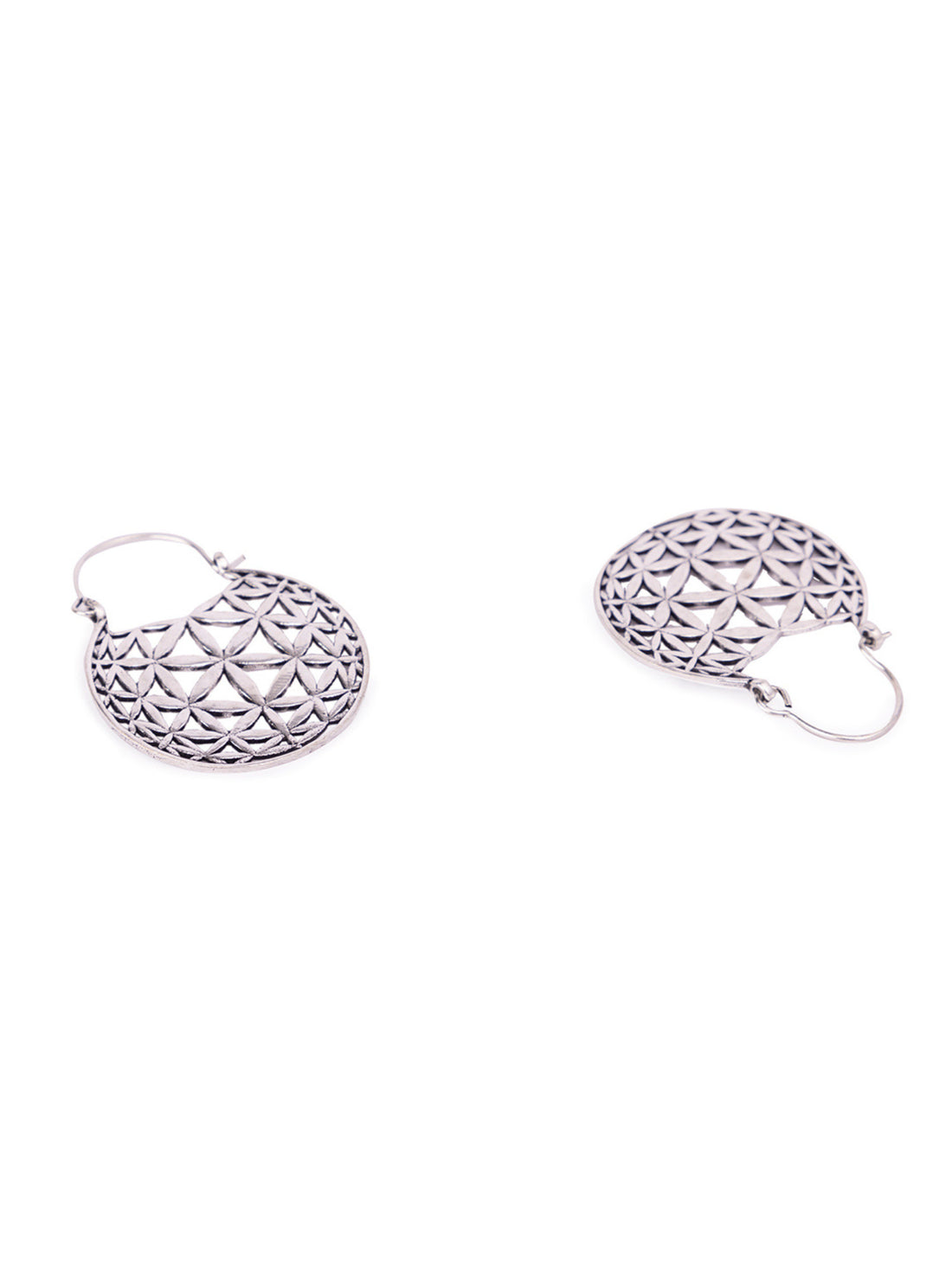 Daily Wear Hoops Earrings - Traditional Silver-Plated Brass Earrings By Studio One Love