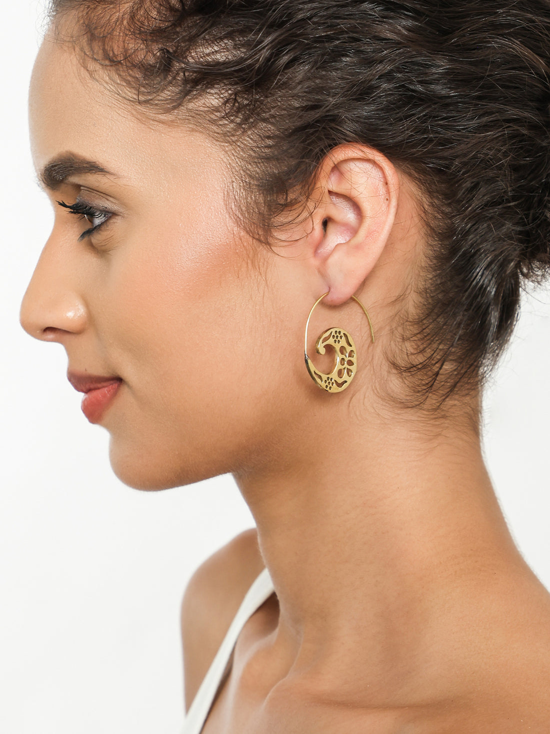 Work Wear Hoops Earrings - Traditional Gold and Silver-Plated Brass Earrings By Studio One Love